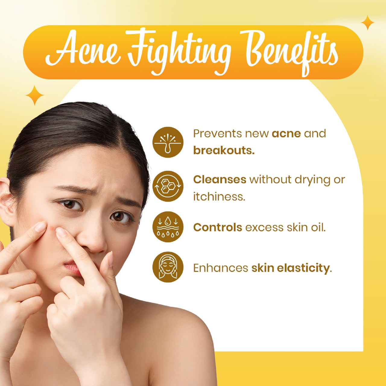 Ozone Acne Check Face Wash | Enriched with Aloe Vera, Lemon & Turmeric | For Oily Skin, Pimples, Acne Prone, Flawless & Glowing Skin | For Men & Women | 100gm