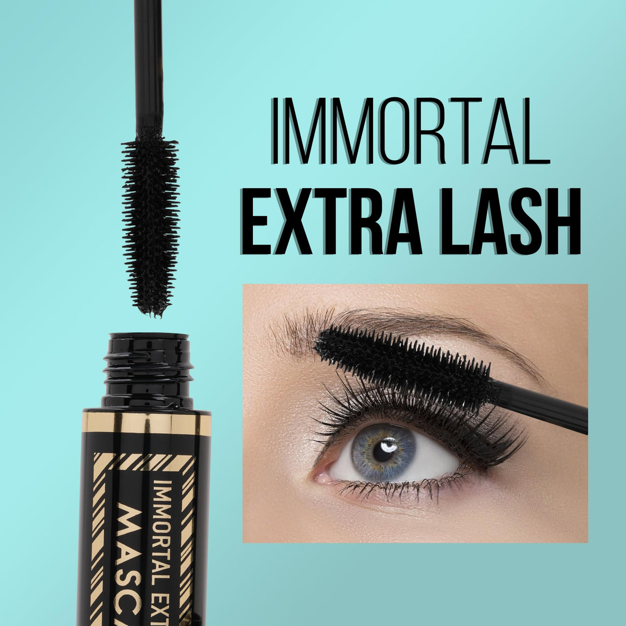 Shryoan Immortal Extra Lash Mascara | Long Lasting | Smudge Proof | Waterproof, For Volumizing Lashes (10ml)