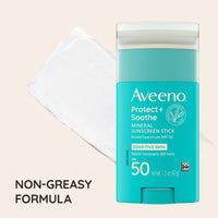 Aveeno Protect + Soothe Mineral Sunscreen Stick for Sensitive Skin SPF50, 1.5oz/42g