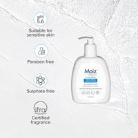 Moiz Cleansing Lotion | Face & Body Cleanser | For Sensitive Skin | With Aloe Vera & Pro-Vitamin B5 | pH 5.6 | Soap, Paraben & Sulphate Free - 400ml