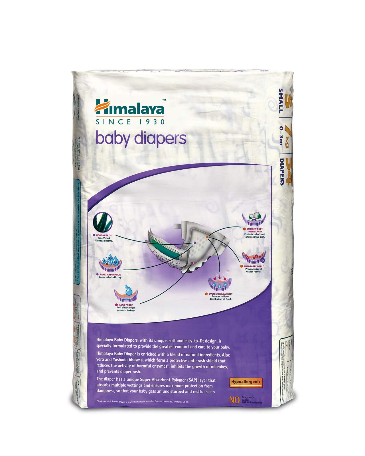 Himalaya Baby Powder (400g) & Himalaya Baby Small Diapers (54 Count)
