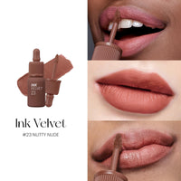 Peripera Ink the Velvet Lip Tint | High Pigment Color, Longwear, Weightless, Not Animal Tested, Gluten-Free, Paraben-Free | Soft and Smooth Application | Lightweight Lip Tint (023 Nutty Nude)