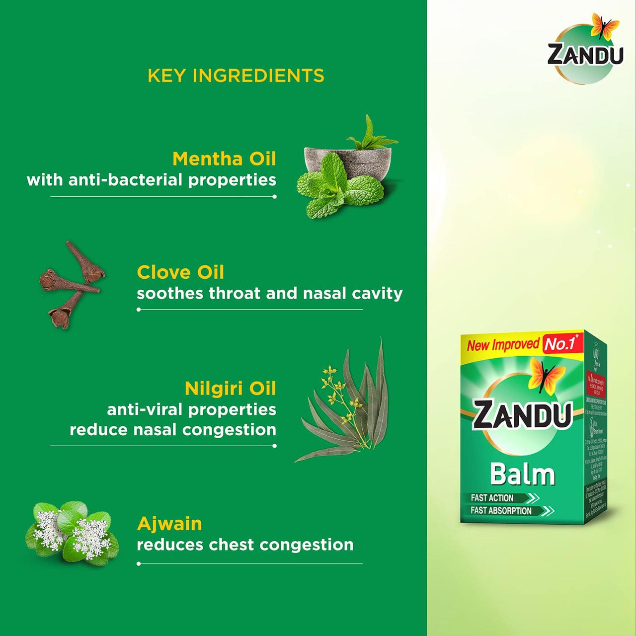 Zandu Balm, 25ml X Pack of 3, Ayurvedic balm for effective relief from Headache, Body Pain, Sprain and Cold