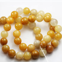 Yellow Jade Natural Gemstone Beads for Making Jewellery Energy Healing Crystals Jewelry Chakra Crystal Jewerly Beading Supplies 10mm 15.5inch About 40 Beads Yellow Jade