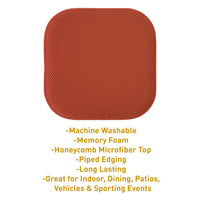 Sweet Home Collection Chair Cushion Memory Foam Pads Honeycomb Pattern Slip Non Skid Rubber Back Rounded Square 16