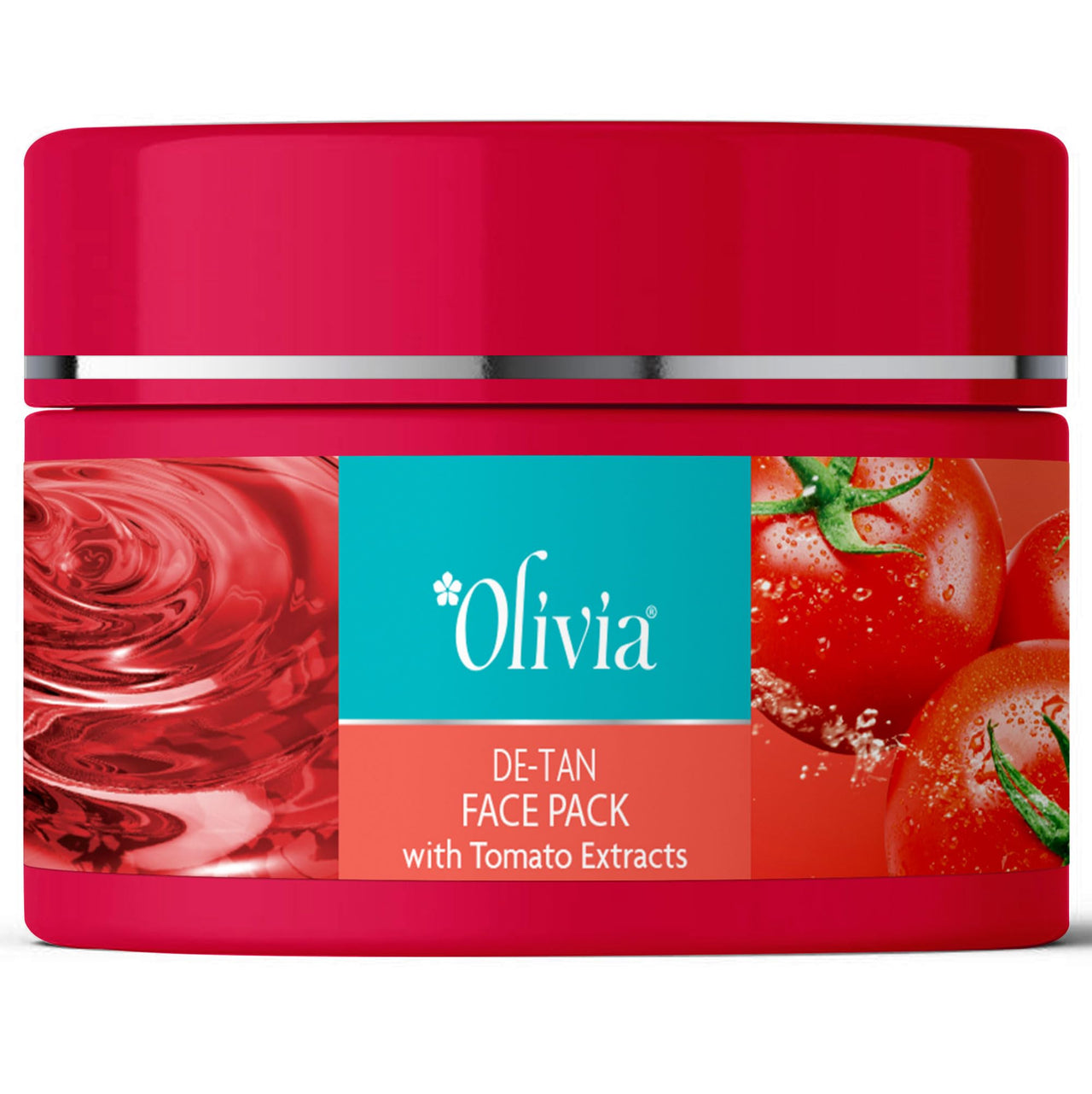 Olivia De Tan Face Pack with Tomato Extracts - 50g | Tan Removal Face Pack for Women | Natural Sun-tan Remover for Glowing Skin | Detan Pack for Women | Mask for Radiance & Brightening