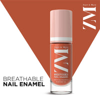 ZM Zayn & Myza Breathable Nail Enamel - Apricot Mousse | Smooth Application | Quick-Drying I Longlasting I Chip-Defiant I Water Permeable | Glossy Finish | 100% Vegan, 6 ml