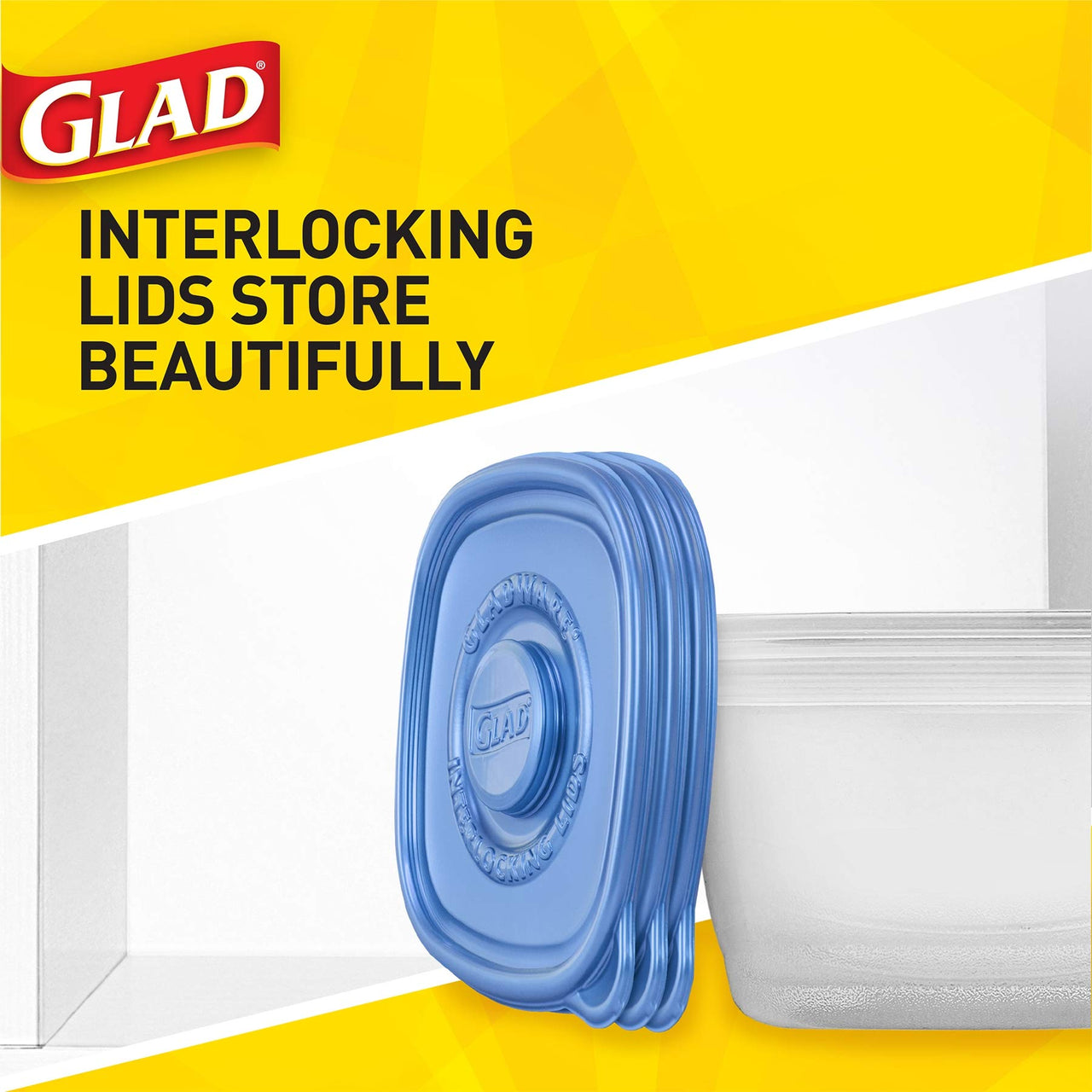 Glad GladWare Entrée Food Storage Containers Lock Tight Seal | BPA Free | Medium Square Plastic Containers Hold Up to 25 Ounces of Food, 5 Count - 2 Pack 25 oz - 10 Count