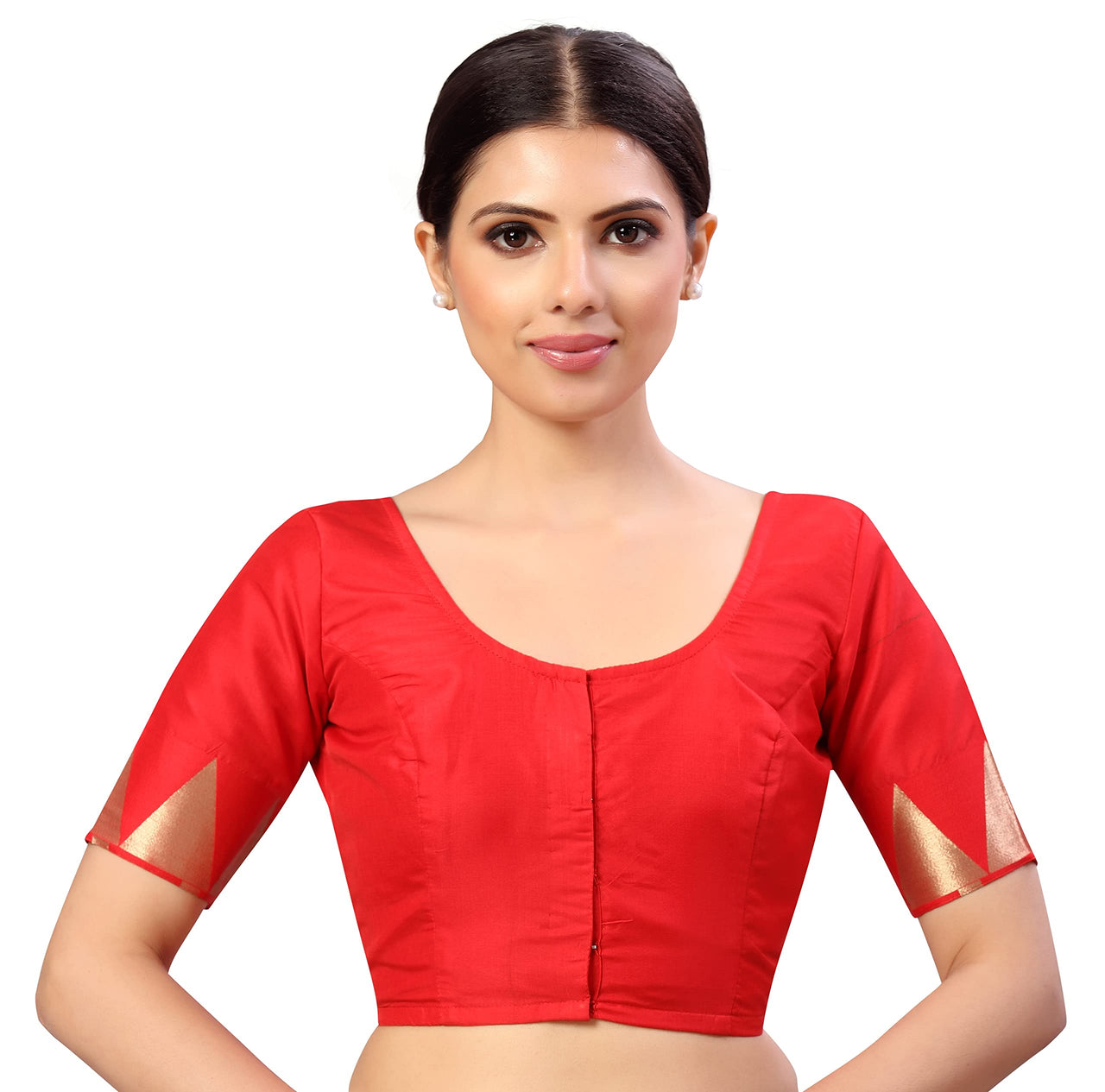 X3 Women's  Polyester Short Sleeves Silky Saree