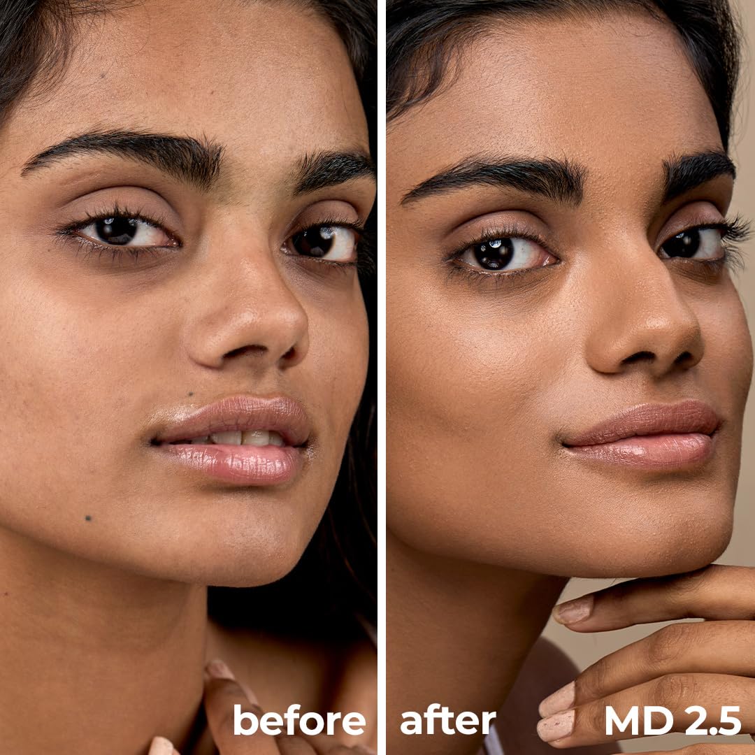RUBY's ORGANICS Liquid Foundation for Face Makeup-Waterproof, Full Coverage Blendable, Long Lasting, Matte Finish and Poreless, Normal to Oily Skin, Vegan, Paraben and Silicon-Free, Shade Md2.5,30 Ml