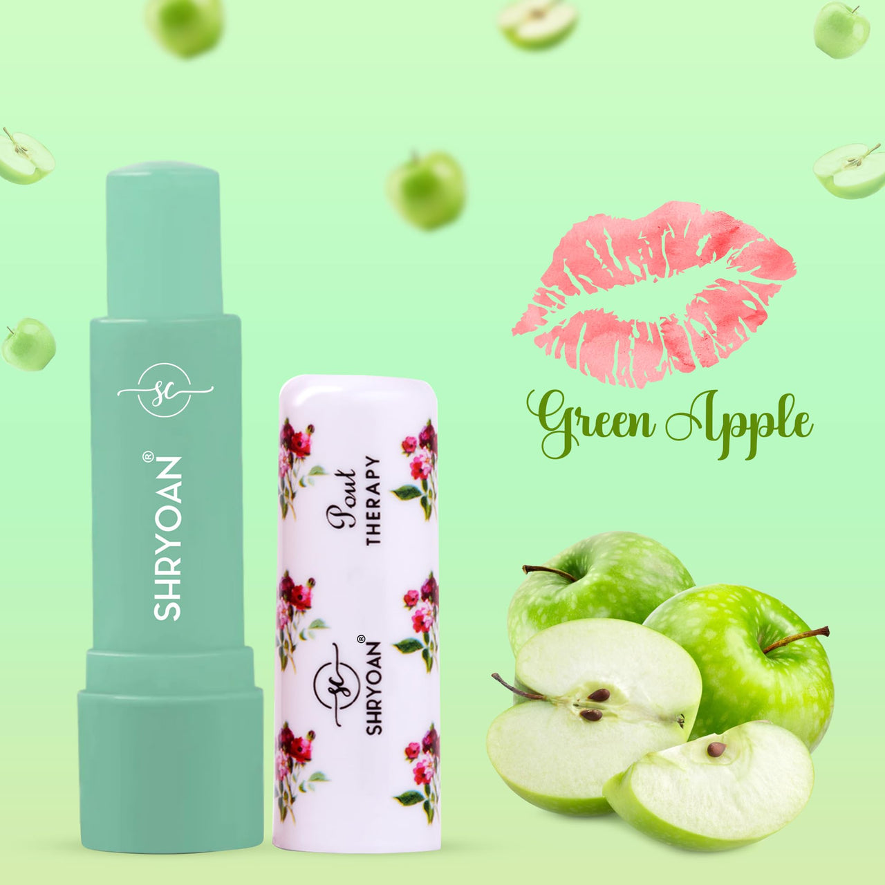 Shryoan Pout Therapy Fruity Lip Balm | Tinted Lip Balm for Nourishing & Hydrating Lips with Natural Fruit Extracts | For Smooth and Moisturized Lips | (Pack of 4) (3.2gX4Pcs)