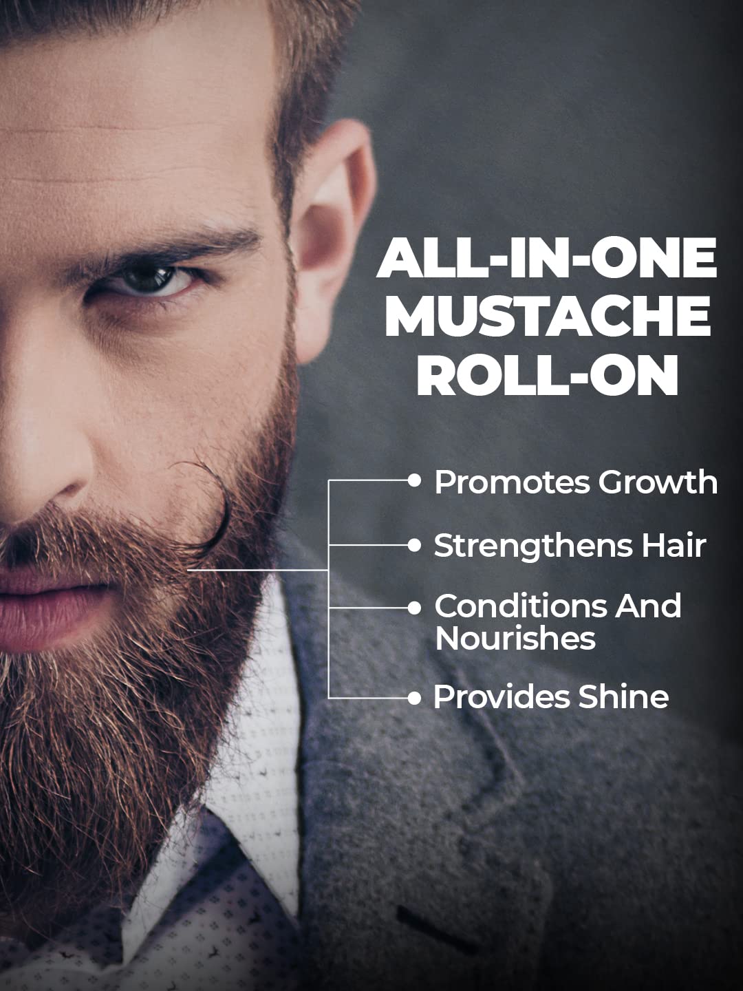 Beardo Beard & Mustache Growth Combo | Mustache Growth Roll On 8ml & Beard n Hair Growth Oil 50ml (Set of 2)