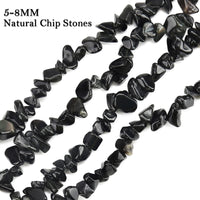 456 PCs Natural Chip Stone Beads, 5-8mm Irregular Multicolor Gemstones Loose Crystal Healing Black Obsidian Onyx Rocks with Hole for Jewelry Making DIY Crafts