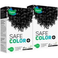 Vegetal Safe Color Plus Natural Hair Colour, Soft Black- 50g. Chemical-Free, No Ammonia, No Peroxide, Unisex (Pack of 2)