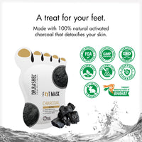 Dr.Rashel Charcoal Peeling Mask for Cracked Feet | Dead Skin Remover | Heel Peel Pedicure | At Home Foot Care | Lavender | Exfoliant Foot Crack Mask with Moisturising Agents