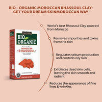 INDUS VALLEY Bio Organic 100% Natural Moroccan Rhassoul Clay Powder For Acne, Blemishes, Pores, Black Heads, Skin Whitening, Face Pack, Skin Care Mask & Hair Care - 250g