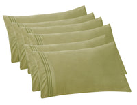 Elegant Comfort 6-PACK Solid Pillowcases 1500 Thread Count Egyptian Quality - Easy Care, Smooth Weave, Wrinkle and Stain Resistant, Easy Slip-On, 6-Piece Set, Standard/Queen Pillowcase, Green