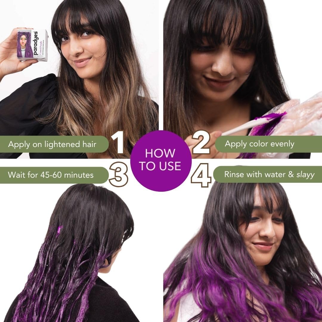 Paradyes Top-up Semi-permanent Comrii Purple DIY Conditioner Based Hair Colour, 120 gm
