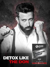 Beardo Activated Charcoal Musk Soap for Men, 75g x 3 | With Activated Charcoal | Deep Cleansing, Anti-Pollution | Refreshing | Removes Impurities | Removing Excess Oil