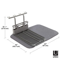 Umbra Udry Dish Rack With Dry Mat Rack with Caddy Gray