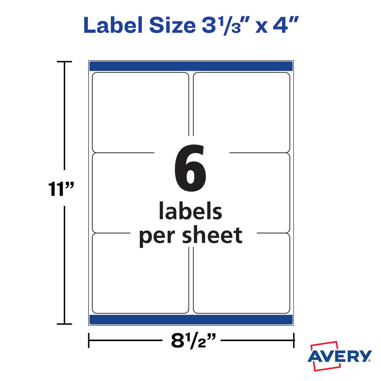 Avery TrueBlock Shipping Labels, Sure Feed, Permanent, 3-1/3" x 4", White, 2 Pack, 120 Labels Total (32134)