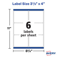 Avery TrueBlock Shipping Labels, Sure Feed, Permanent, 3-1/3