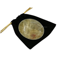 Yellow Aquamarine Palm Stone - Pocket Massage Worry Stone for Natural Body Chakra Balancing, Reiki Healing and Crystal Grid Yellow Aquamarine