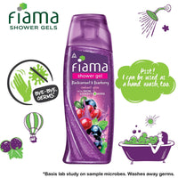 Fiama Shower Gel Peach & Avocado & Fiama Shower Gel Blackcurrant & Bearberry Body Wash With Skin Conditioners For Radiant Glow 250ml +250ml (Pack of 2)