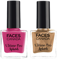 FACESCANADA Ultime Pro Splash Glossy Finish Nail Enamel-Hot Pink 101 (8 Ml) & Ultime Pro Splash Glossy Nail Enamel-Porcelain 144 (8 Ml)