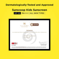 SunScoop Kids 100% Mineral Sunscreen Lotion SPF 30+ PA++++ | Paediatrician Recommended | Prevents Tanning & Sunburn | Sweat & Water Resistant | Safe for Sensitive Skin | for 1+ Years | 75 gm