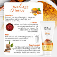 Globus Naturals Ubtan Face Wash & Facial Kit Combo, Skin Brightening Formula, For All Skin Types