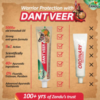 Zandu Dantveer, 200g, India’s 1st Ayurvedic toothpaste with Irimedadi oil | Scientifically proven formula |Fights 9 dental problems