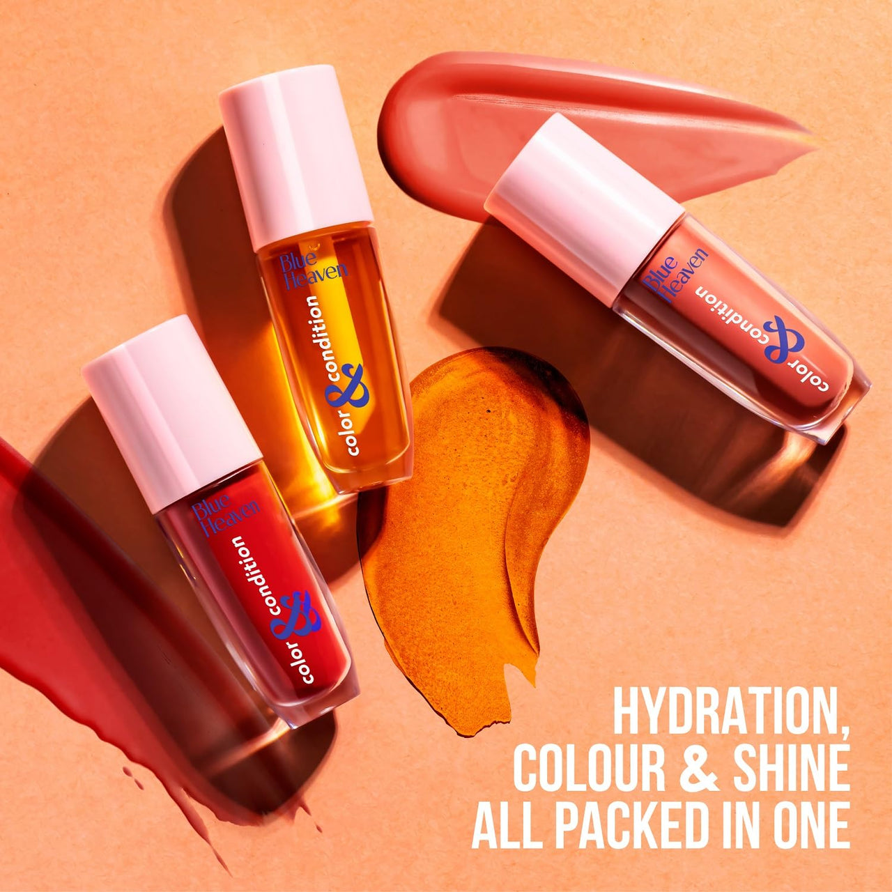 Blue Heaven Color & Condition tinted lip oil for women, lip gloss infused with Cranberry, Raspberry & Hazelnut oil, Hydrating & Softening - Cloudberry Clear, 4.2ml
