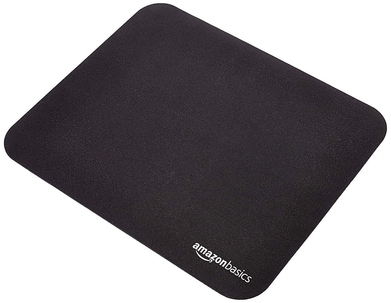 Basics Square Mouse Pad, Cloth with Rubberized Base, Standard, Black Single