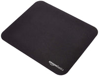 Basics Square Mouse Pad, Cloth with Rubberized Base, Standard, Black Single