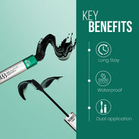 Beauty Berry Twin Turbo Volumizing and Lengthening Mascara – Black, 15ml | Long Lasting, Lightweight, Quick Drying, Smudge Proof & Waterproof | 2-in-1 Mascara for Women