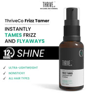 ThriveCo Pro Hair Styling Kit - HEAT PROTECTOR HAIR SPRAY (150ml) + Frizz Tamer (xxml)| With Up To 480°F Heat Protection | 12+ HOURS SHINE | Instantly Reduces Frizz & Flyaways