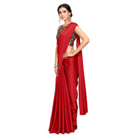 Cloud walker Women Soft Satin Silk Saree With Digital Printed Unstiched Blouse Piece(5.5m Saree +0.8m Blouse Piece).