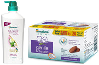Himalaya Anti Hair Fall Shampoo with Bringaraja, 1000 ml and Himalaya Gentle Baby Soap Value Pack, 4 * 75g