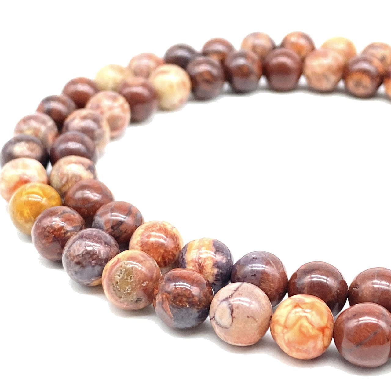 ABCGEMS Wood Eye Jasper Beads (Mohs Hardness 7) Healing Chakra Energy Crystal Stone Ideal for Bracelet Necklace Ring DIY Jewelry Making Craft Men Women Smooth Round 8mm
