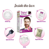 Vegetal Bio Colour Natural Dark Brown Hair Colour for Men, PPD-free, Semi-Permanent, Safe for Beard and Mustache 25g. (Pack of 2)