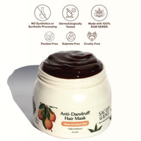 Sacred Grove Anti Dandruff Hair Mask with Neem & Lemon Peel | Pre-Shampoo Scalp Treatment for Itchy, Flaky Scalp | Deep Conditioner Hair Mask for Dry, Damaged Hair | For Women & Men | 200ml
