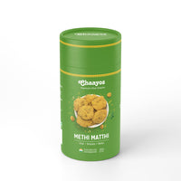 Chaayos Methi Mathri (150g Pack) | Chai Time Snacks | Ready to Eat Mathri Snacks | Mini Methi Matthi | Indian Namkeen Nashta | Authentic Regional Preparation | Tea Time Party Snacks |