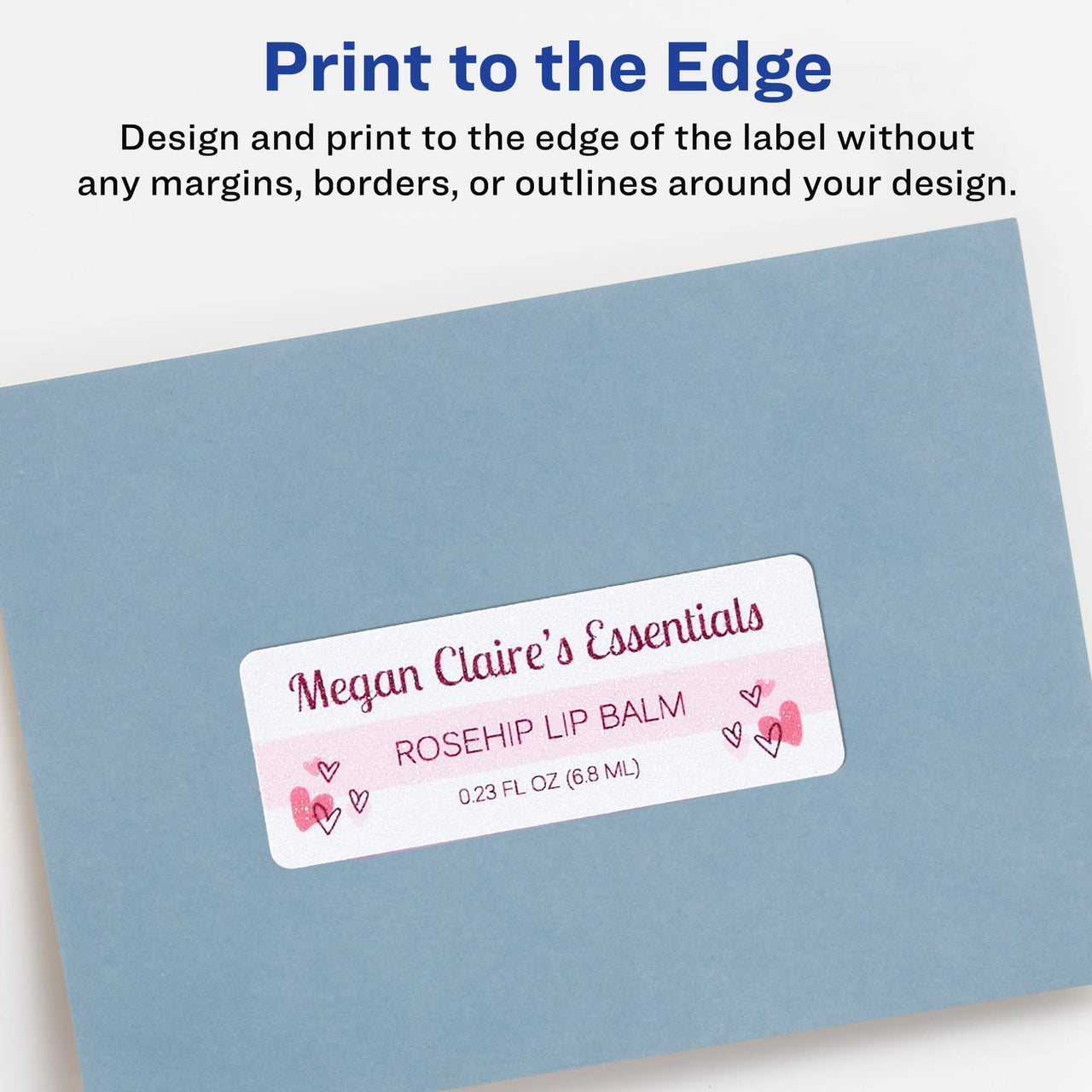 Avery Luxe Collection Glitter Stickers, 1" x 2-5/8", Mess-Free White Glitter, Print to The Edge, Easy Peel, Printable Glitter Sticker Paper for Inkjet Printers, 96 Rectangle Labels Total (05905) 1" x 2-5/8" 96 labels