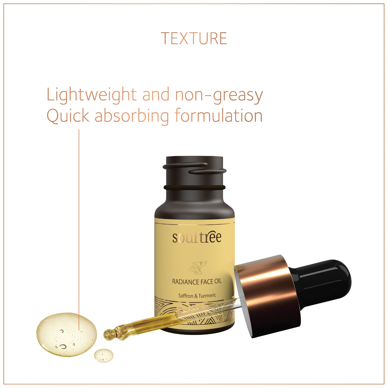 SoulTree Radiance Face Oil with Saffron & Turmeric - Boosts Natural Glow, Hydrates & Nourishes Dull Skin - 10ml