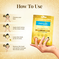Everyuth Naturals Golden Glow 24K Gold Sheet Mask Pack of 3