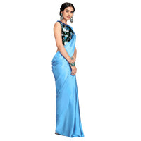 Cloud walker Women Soft Satin Silk Saree With Digital Printed Unstiched Blouse Piece(5.5m Saree +0.8m Blouse Piece).
