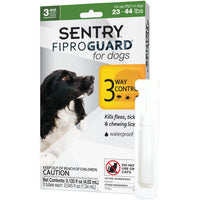 SENTRY Fiproguard for Dogs, Flea and Tick Prevention for Dogs (23-44 Pounds), Includes 3 Month Supply of Topical Flea Treatments 23 to 44-Pound 3-Month