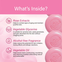 Raissa Nawabi Gulaab Cream Soap, 85g (Pack of 8) | Natural Rose Extracts| Luxurious Aroma & Gentle Skincare | Alcohol-Free Fragrance | No Harsh Chemicals