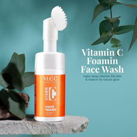 VLCC Vitamin C Foaming Face Wash - 100ml - Brightens Skin and Evens Skin Tone | Deep Cleanse the Skin, and Unclog the Pores | With Vitamin C, Vitamin E & Mulberry Extract
